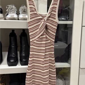 Abercrombie & Fitch Brown and Cream Striped Mini Dress